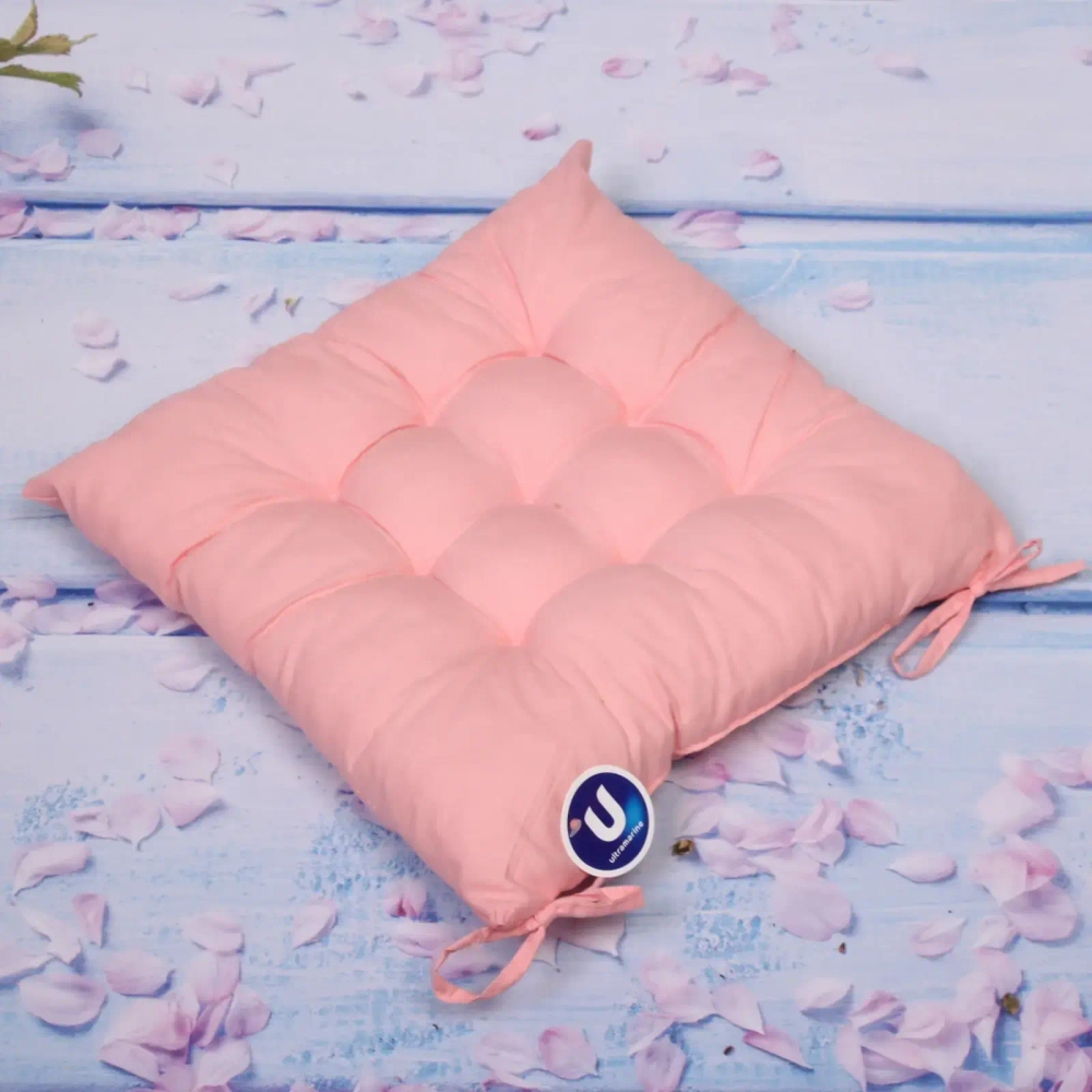 Сидушка на стул 40*40см «ИДЕА» цвет светло-розовый