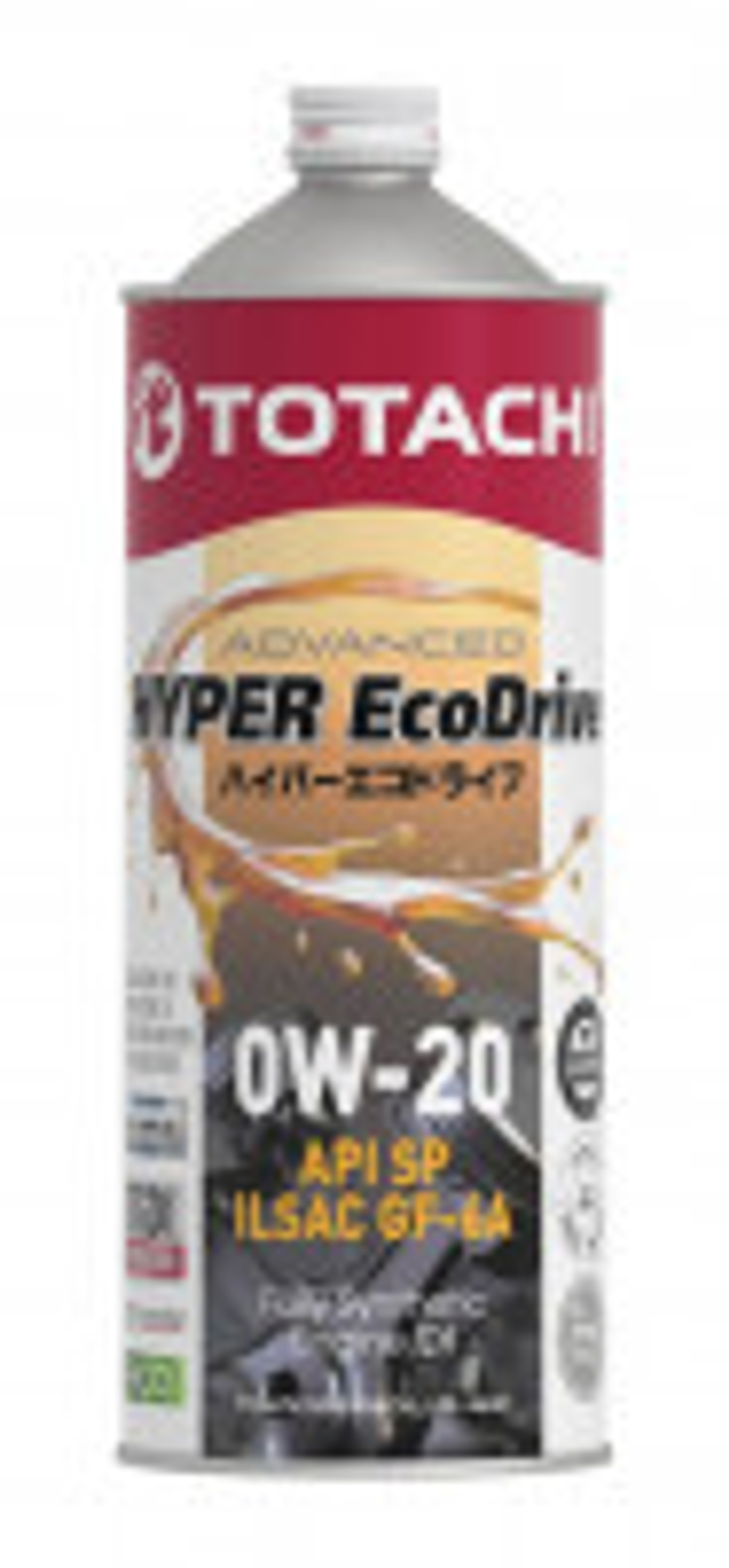 Моторное масло TOTACHI  HYPER EcoDrive Fully Synthetic  SAE 0W-20  API SP/RC, ILSAC GF-6A      1л
