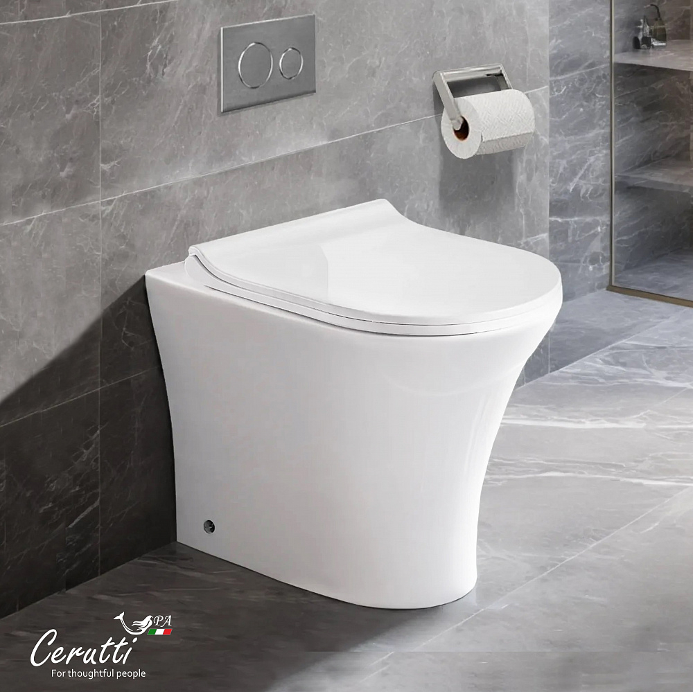 Унитаз приставной Ceruttispa БЕРНИНА (BERNINA) F CT7842 безободковый (520х340х400)