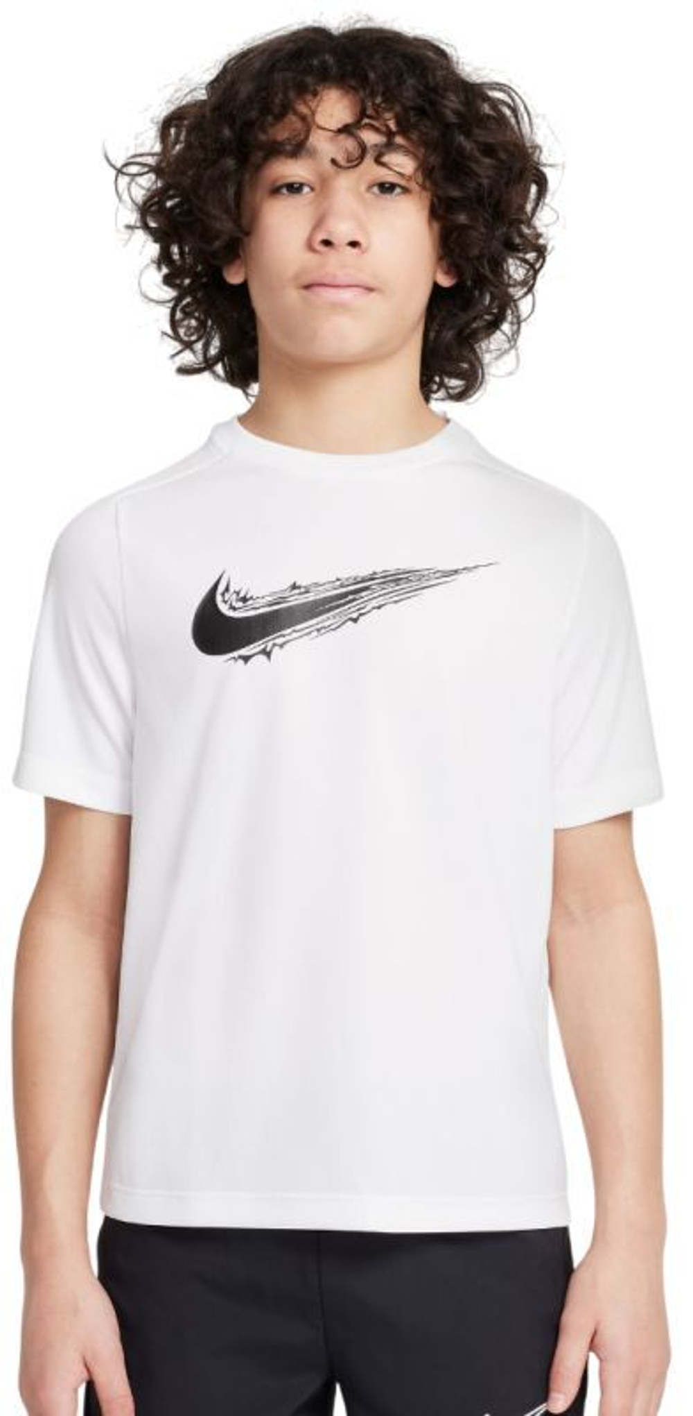 Детская теннисная футболка Nike Boys Multi Dri-FIT Short-Sleeve - white/black - White
