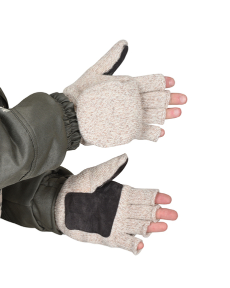 Перчатки-Варежки шерстяные со спилком на ладони Юкагиры Safeprotect (Тинсулейт) (х12х120)