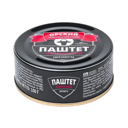 Паштет Орский мясокомбинат Премиум печеночный 100 гр