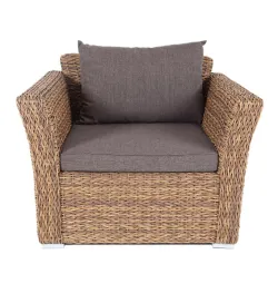 "Капучино" кресло из искусственного ротанга (гиацинт), цвет соломенный