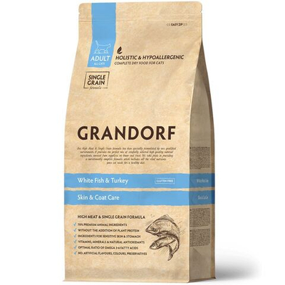Grandorf Cat корм сухой для кошек белая рыба с индейкой