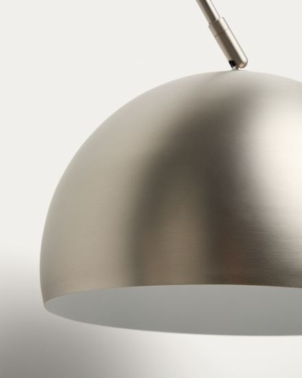 Напольная лампа Madali из стали с матовой серебристой отделкой и белым мрамором