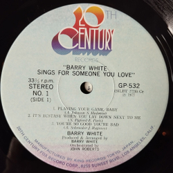 Винтажная виниловая пластинка LP Barry White Sings For Someone You Love (Japan 1977) (No Obi) Of All The Guys In The World