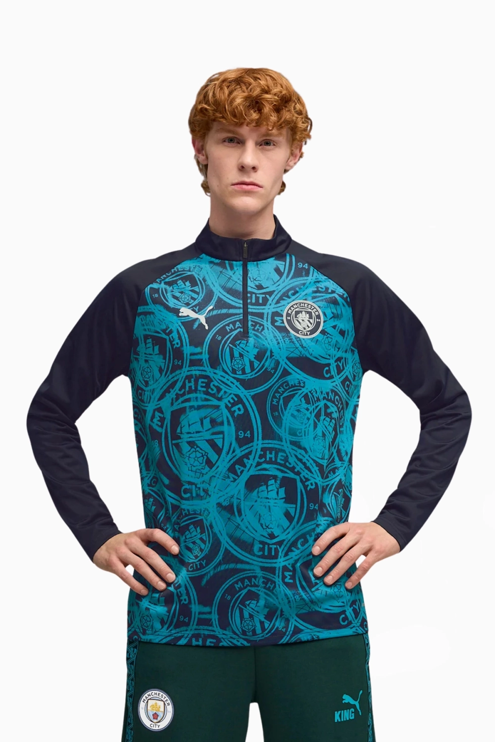 Кофта Puma Manchester City 25/26 Warm Up 1/4 Zip Top - темно-синий