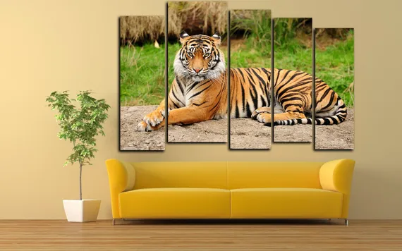 Модульная картина "Грациозный тигр"