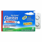 Claritin, RediTabs, не вызывающий сонливости, от аллергии в помещении и на свежем воздухе, 5 мг, 30 таблеток для рассасывания в полости рта