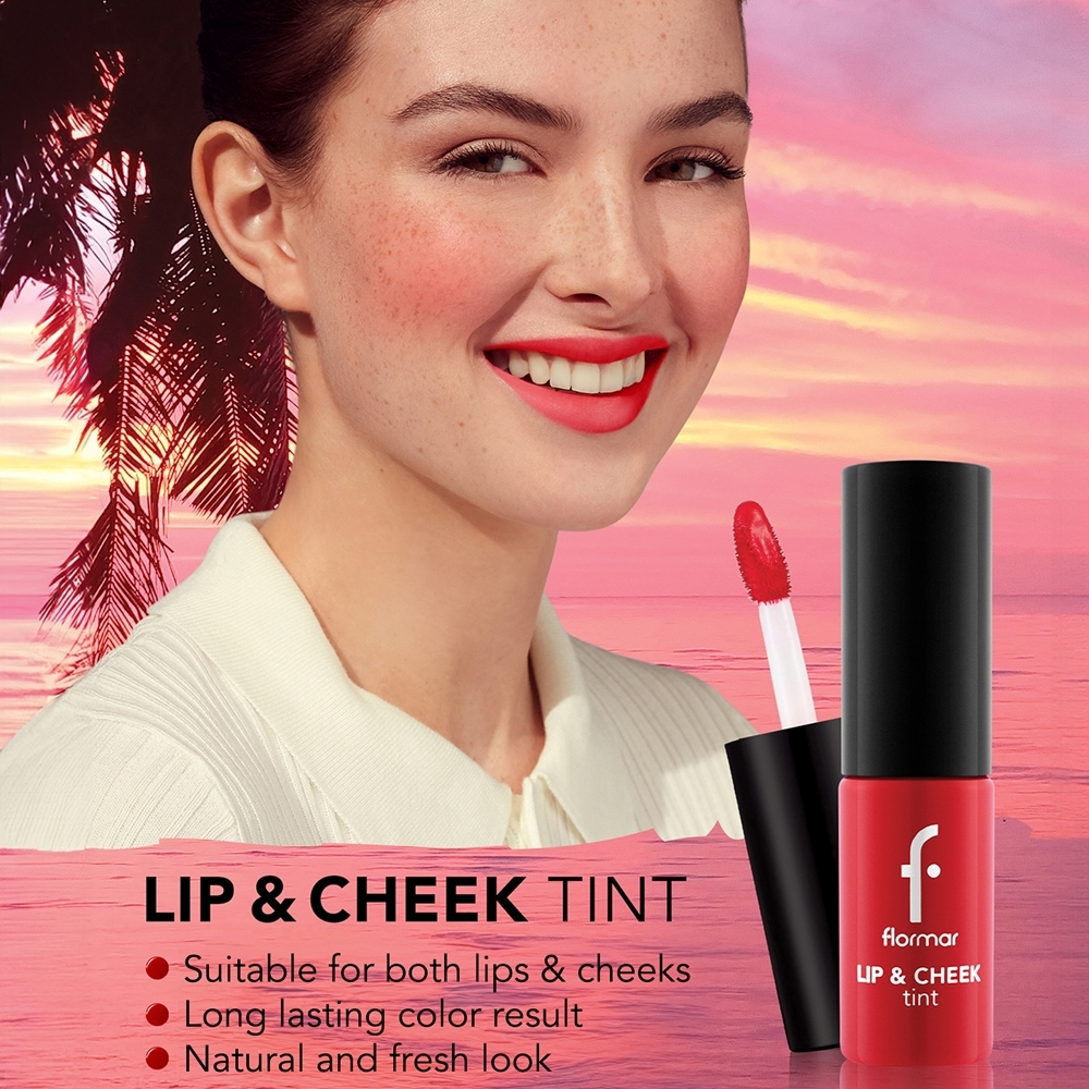 flormar Lip & Cheek Tint - Жидкие румяна для губ и щек, 6,7 ml