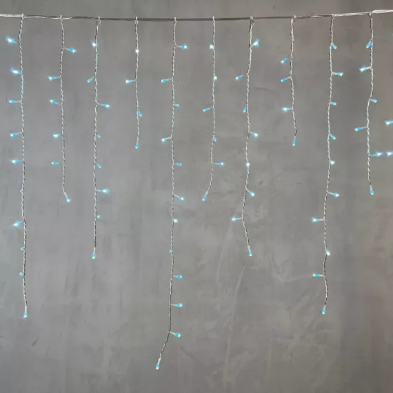 Светодиодная бахрома 5*0,9 м., 348 небесно-голубых LED ламп, силиконовый прозрачный провод, Beauty Led (ECC348-10-2SB)