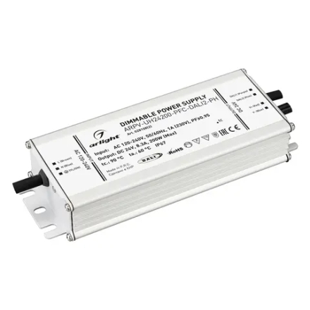 Блок питания ARPV-UH24200-PFC-DALI2-PH (24V, 8.3A, 200W) (Arlight, IP67 Металл, 7 лет) 028108(2)