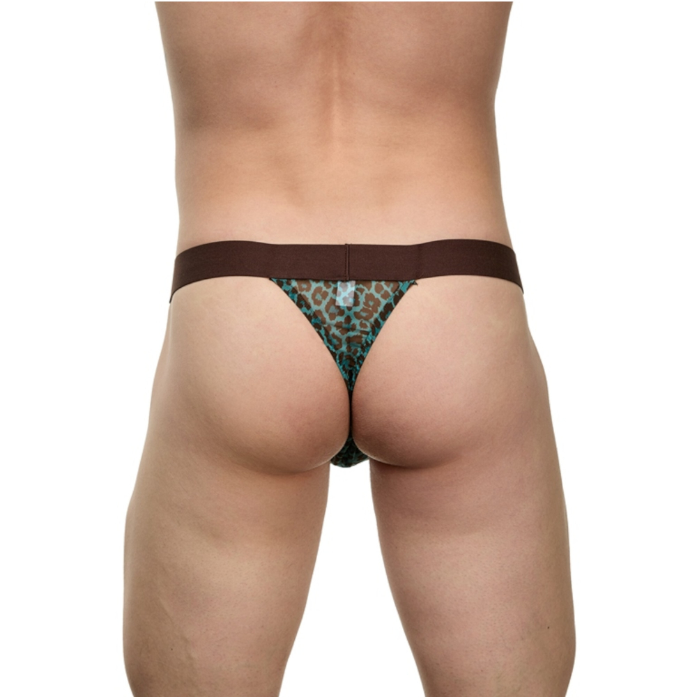 Мужские трусы тонги леопардовые голубые LaBlinque LB15730