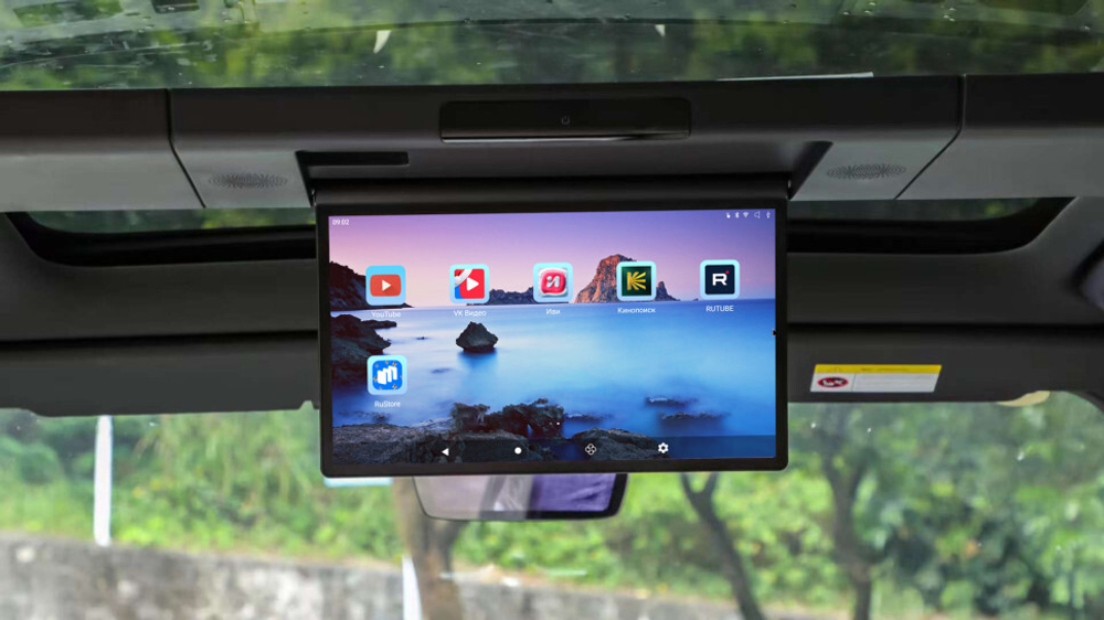 Монитор потолочный моторизированный для Lixiang L6 - ERGO ER15LX с экраном 15.6” (1920х1080 FullHD, Android, 3+32Gb) черный