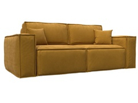 Диван прямой Лига-081 НПБ ВЕЛЮР BRUT 10 желтый