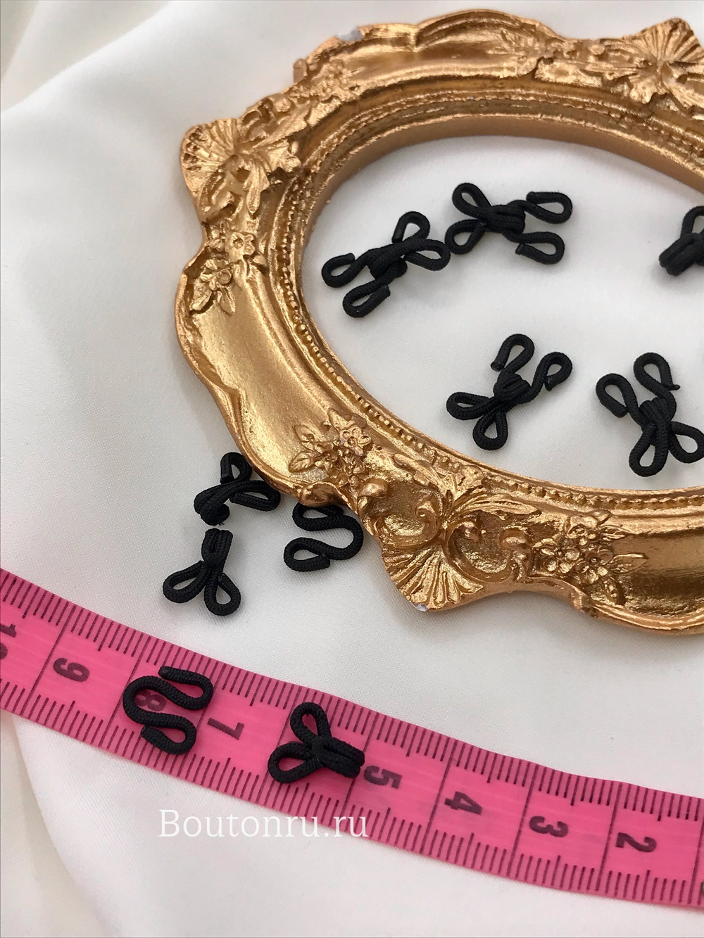 Шубная застежка крючок-петля черная