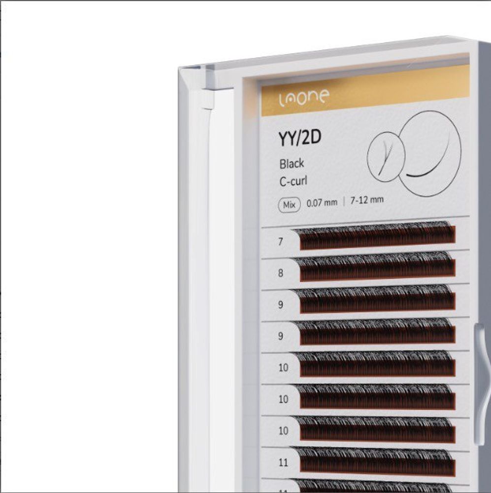 Ресницы черные Laone пучки MIX 2D