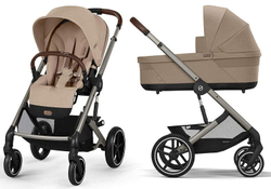 Коляска Cybex Balios S Lux TPE 2025 Cloud G i-Size Ocean Blue Plus 3 в 1 Almond Beige с дождевиками