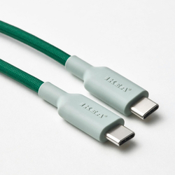 IKEA LILLHULT  (ИКЕА ЛИЛЛХУЛТ)  -  USB-C - USB-C, зеленый, 1,5 м