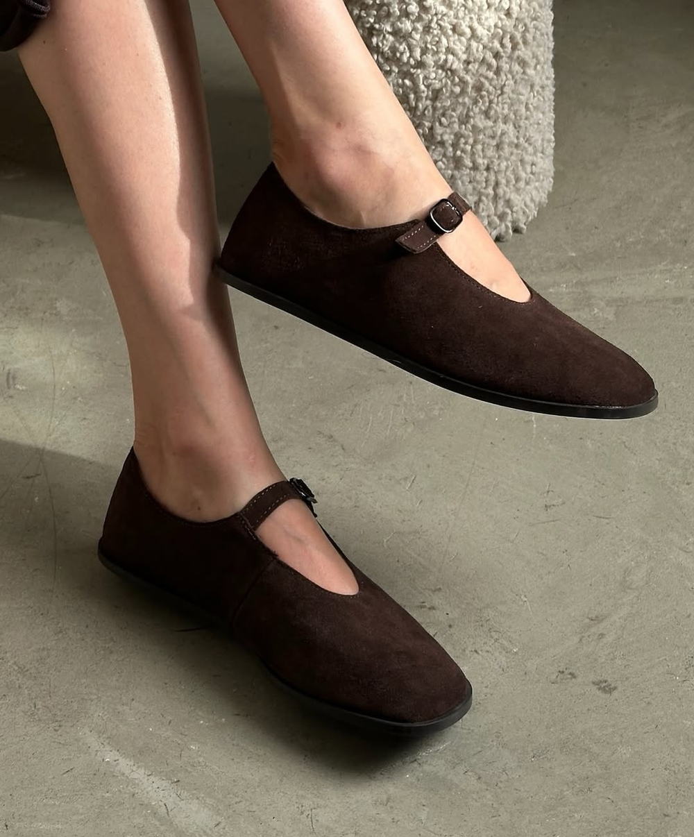 Балетки из натуральной замши