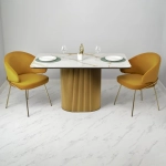 Стол Bradex Home Festa 140x85x77см, керамогранит Calacatte gold мрамор