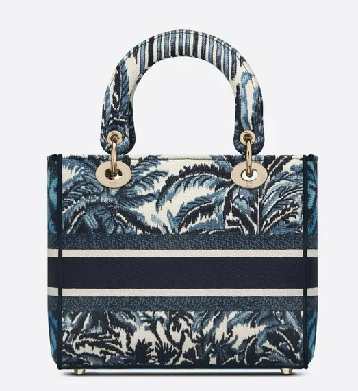 Сумка Dior Lady D-lite, модель среднего формата синий