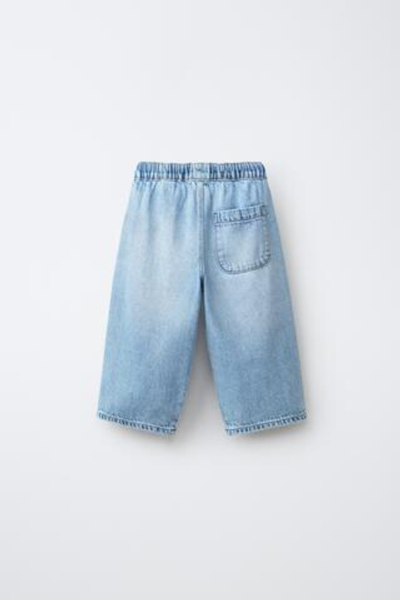 ZARA ДЖИНСЫ WAIST LOOSE, ГОЛУБОЙ