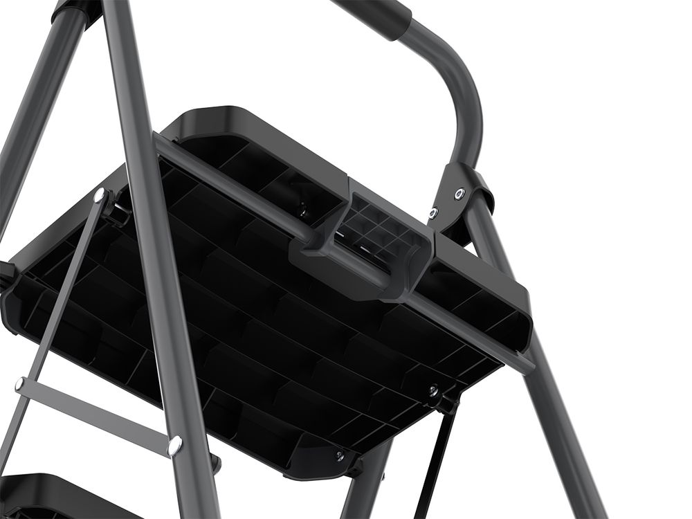 Стремянка Stable, 3 ступени, 1 м, черная