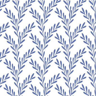 Листики-Колосья. Синие на белом