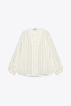 ZARA БЛУЗА В ПОЛОСКУ, ЭКРЮ