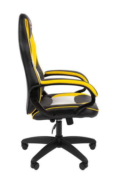 Офисное кресло Chairman Game 16 Россия экокожа черный/желтый/белый