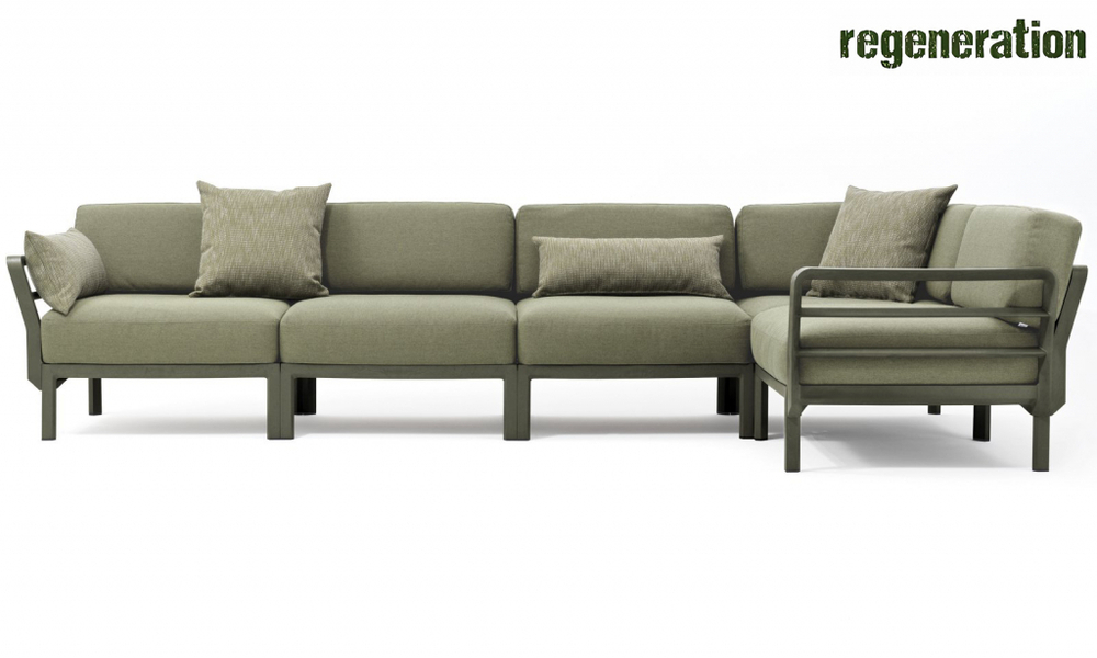 Диван пластиковый с подушками Nardi Maximo 5, кактус, тимьян