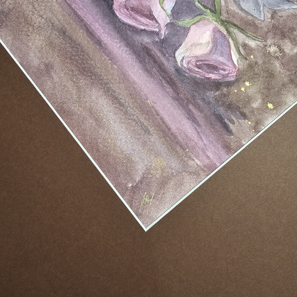 Картина авторская акварельная в паспарту 50х70 см на стену для интерьера "Голландский букет"