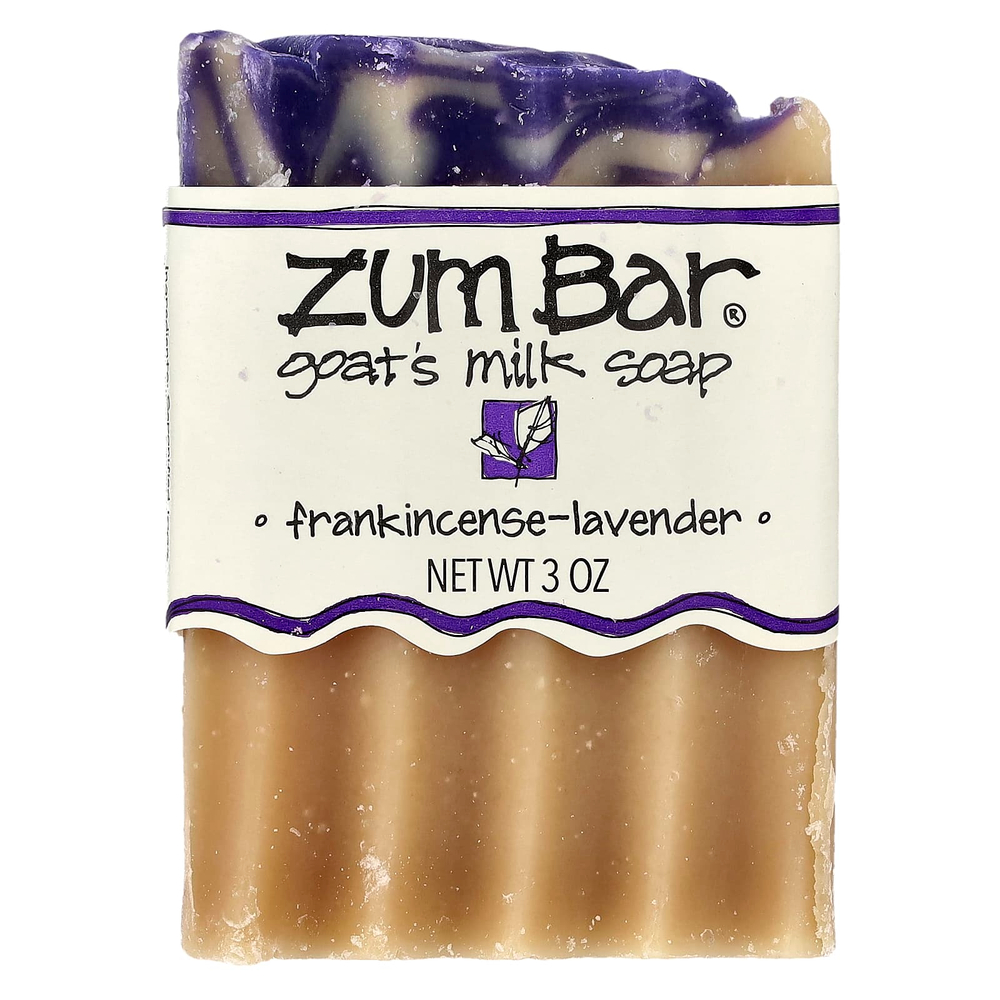 ZUM, Zum Bar®, кусковое мыло с козьим молоком, ладан и лаванда, 3 унции