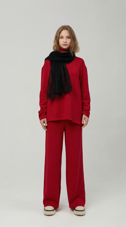 Оренбургский пуховый палантин А16070-07 черный