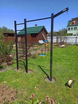 Монтаж уличной шведской стенки Sv Sport (3 вертикальных столба)