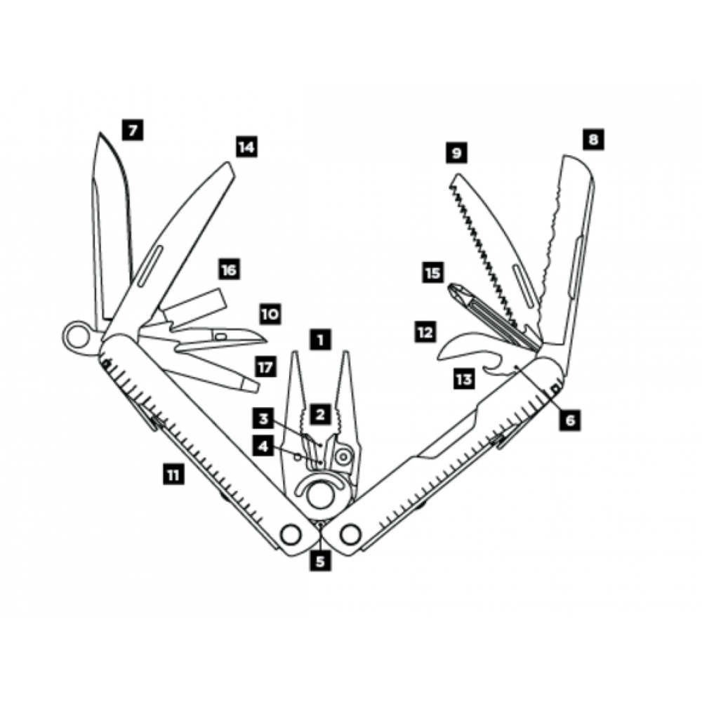 Мультитул LEATHERMAN Rebar, 17 функций,  нейлоновый чехол 831557