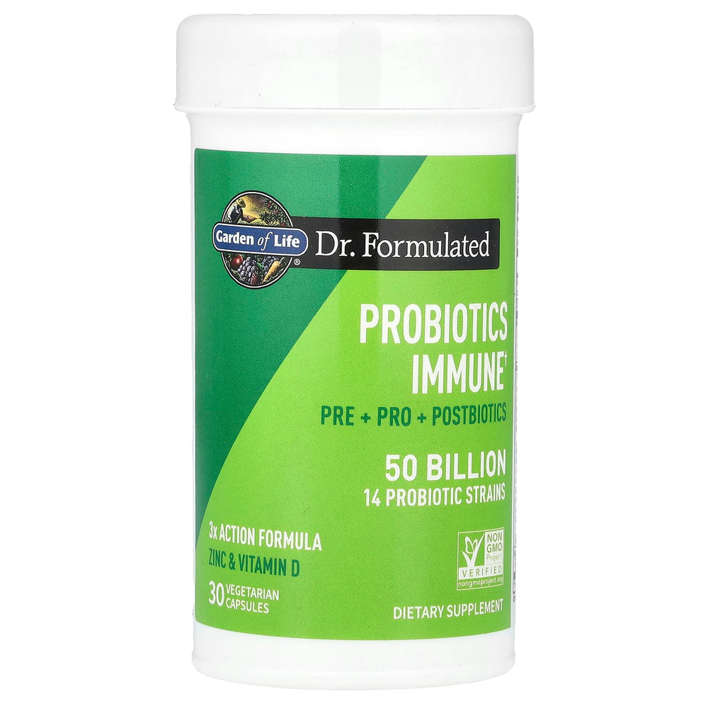 Garden of Life, Probiotics Immune, 30 вегетарианских капсул