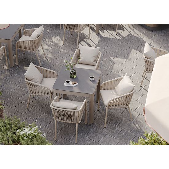 Стол обеденный leif, 80х80 см, серо-бежевый