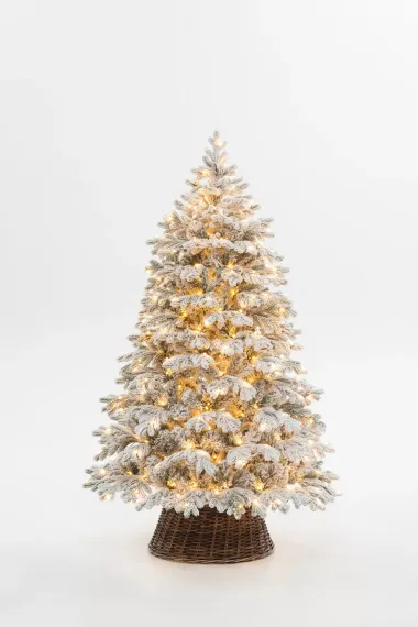 Искусственная елка Аляска заснеженная 180 см., 310 теплых белых LED ламп, литая+пвх, ЕлкиТорг (149180)