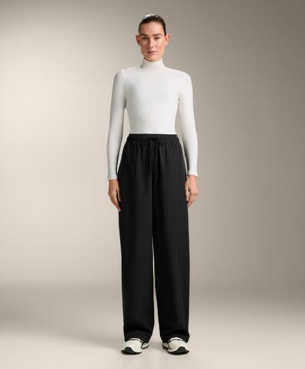 OYSHO Водонепроницаемые брюки прямого кроя, черный