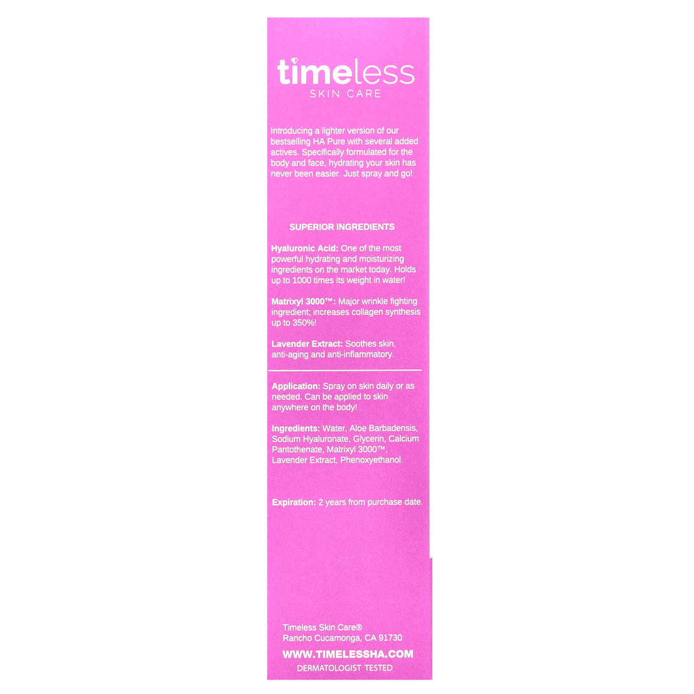 Timeless Skin Care, HA Matrixyl 3000 ™ + лавандовый спрей, 120 мл (4 жидк. унц.)
