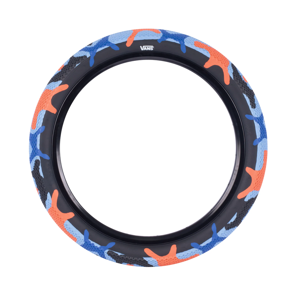 BMX Покрышка Cult 20" X 2.40" CULT X VANS TIRE, BLUE/ORANGE CAMO, W/BLACK SIDEWALL, WB.