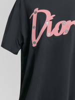 Футболка 8316 удлиненная свободная с принтом спереди