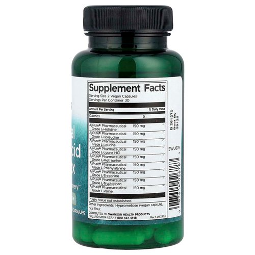 Swanson, комплекс незаменимых аминокислот, 60 веганских капсул
