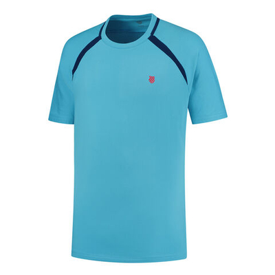 Мужское теннисное поло K-Swiss Mesh Crew 2 T-Shirt Men - Turquoise
