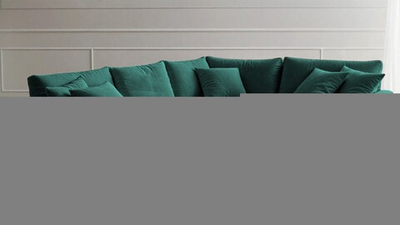 Угловой диван Стелф ЭКО Velutto 20 231*185*90 см, темно-зеленый Велютто Еврокнижка Фиеста