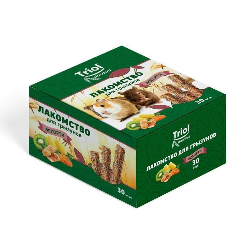 Лакомство для грызунов "Ассорти" (уп. 30шт), Triol Standard