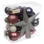 Набор ёлочных украшений «Winter story» 30 предметов, Розовое золото/Шампань/Серебро/Сапфир