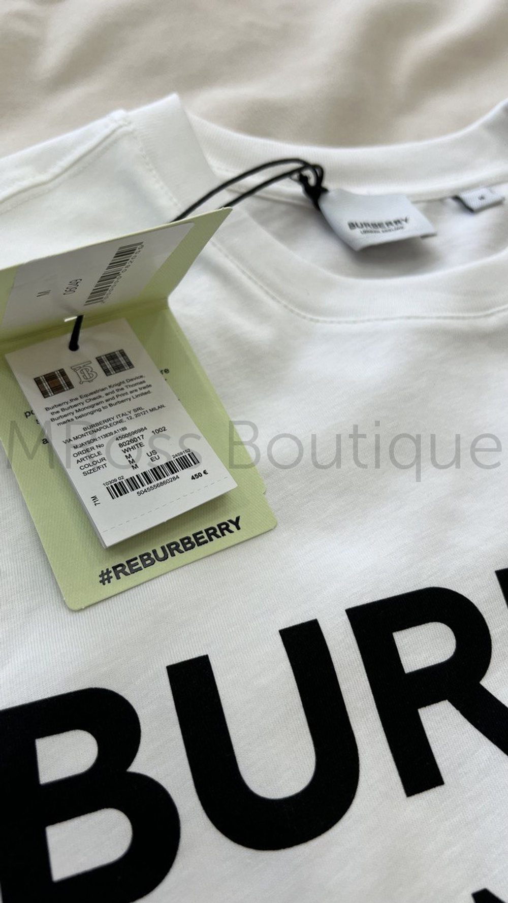Белая футболка Burberry премиум класса